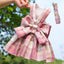 Pet Jk Plaid Dress Dog Harness and Leash Set Bow Skirt Kitten Puppy Vest Luxury Dog Clothes Chihuahua Dog Outfits Bichon Items