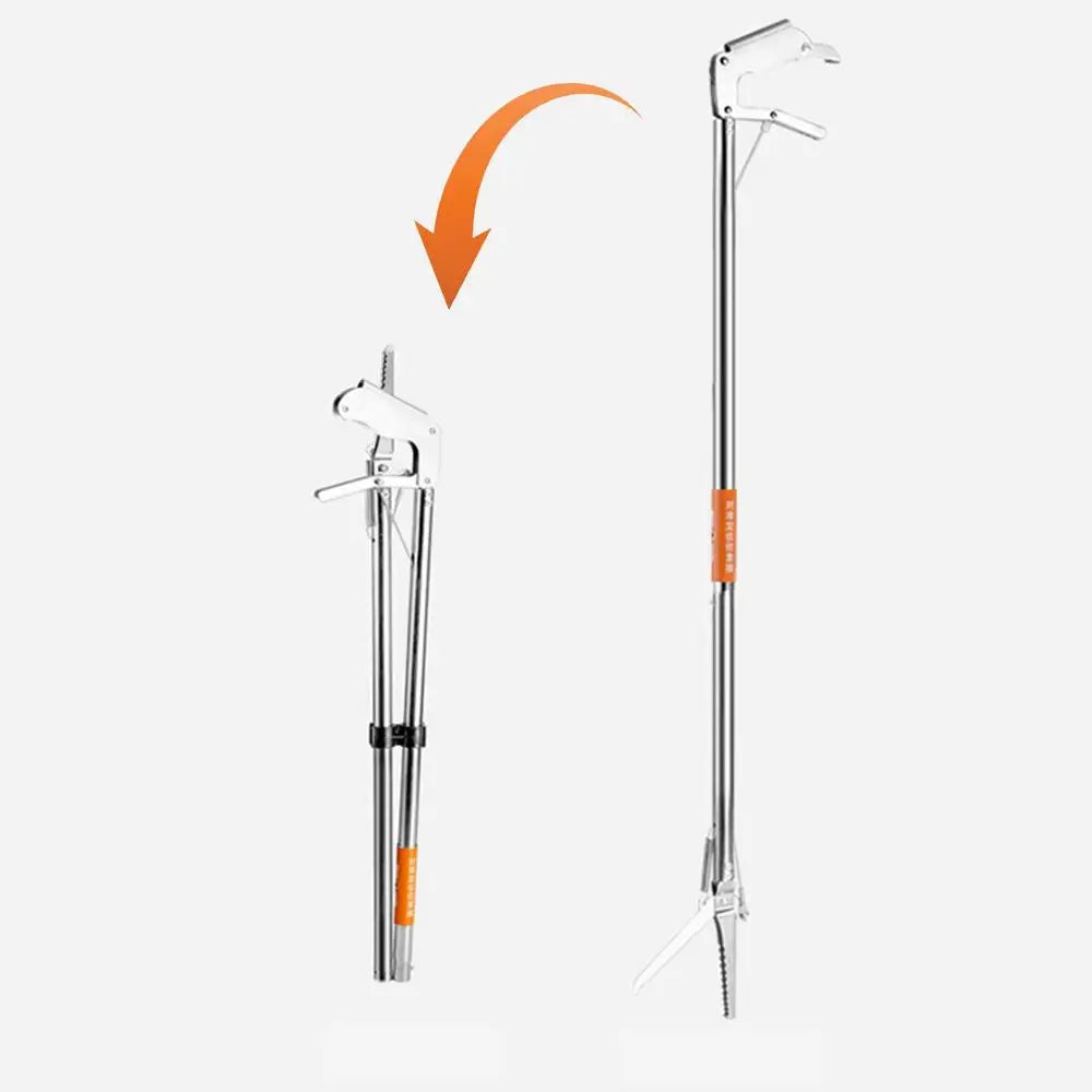 Multifunctional 1.2m Snake Catcher Tongs Foldable Handling Tool Snake Catcher Stainless Steel Snake Hook Catcher Grabber Tool
