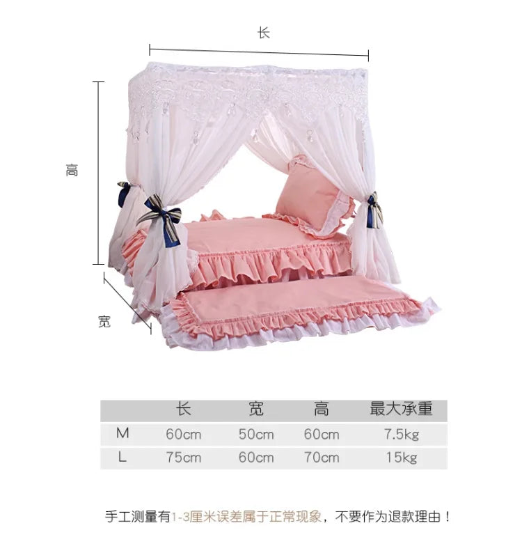 Pet Bed Cat Bed Cat Nest Teddy Than Bear Kennel Princess Wrought Iron Dog Bed Small Medium and Large Dog Supplies