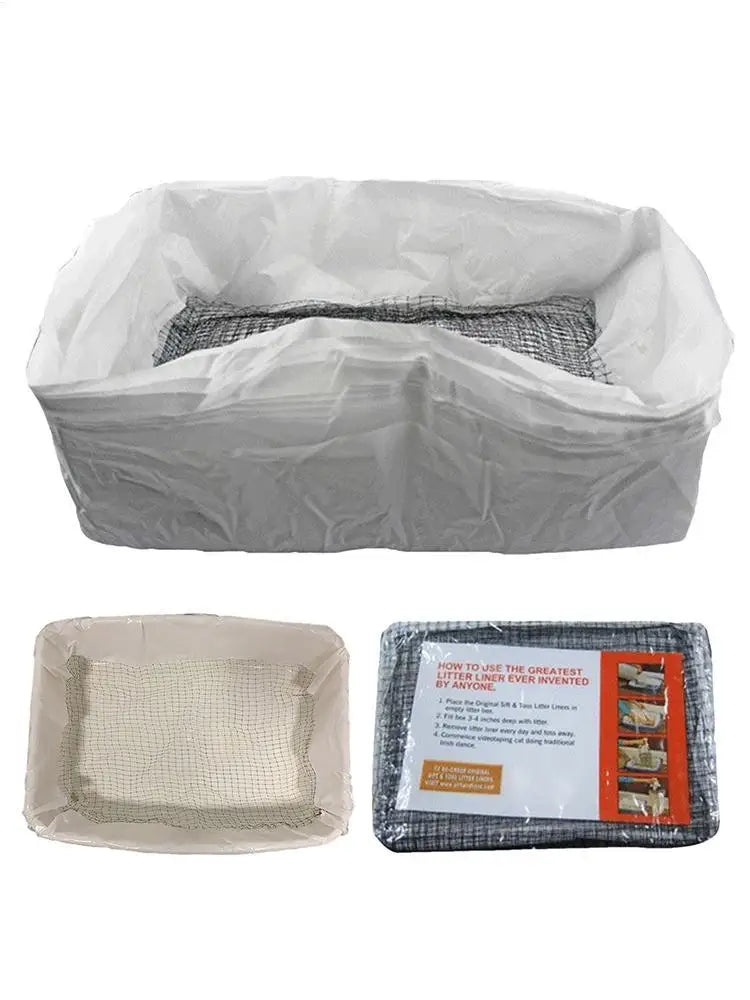 Durable Cat Litter Bags Liners 10Pcs Reusable Cat Litter Liners Bag Pet Hygienic Litter Box Liner Pet Cat Excrement Liners