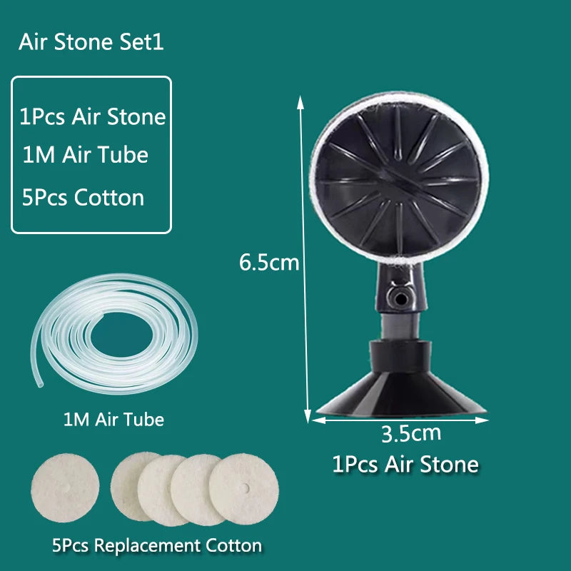 1/2Pcs Plastic Aquarium Air Stone Pond Fish Tank Pump Aerator Aeration Hydroponic Oxygen Air stone Accessories with Suction Cups