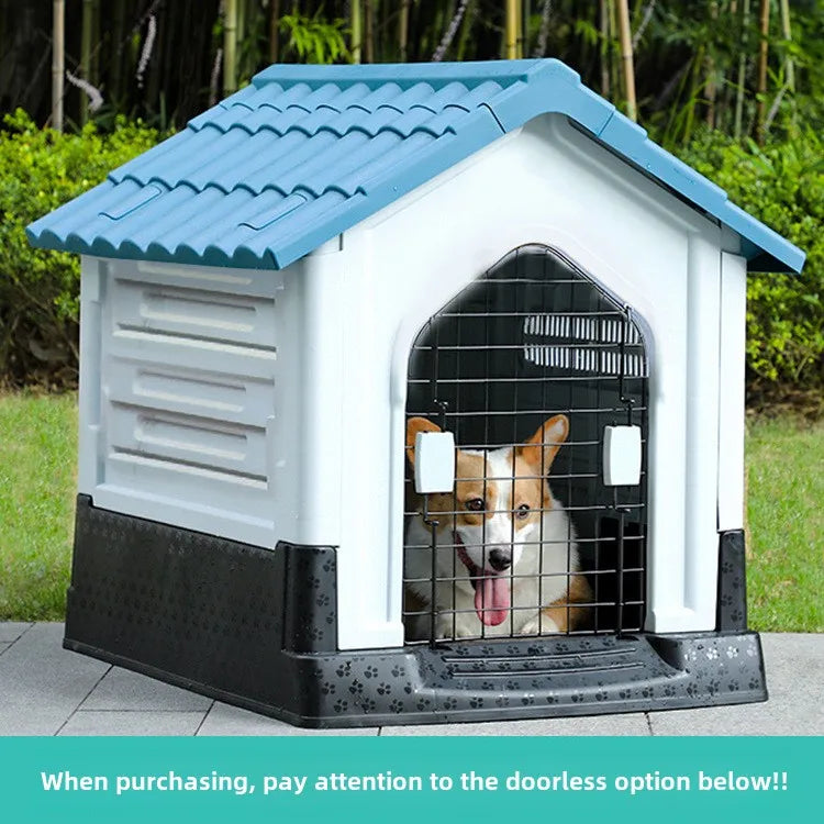 New Dog House Outdoor Waterproof Kennel All Seasons Indoor Dog House Outdoor Rainproof Sunscreen Medium and Large Dogs.