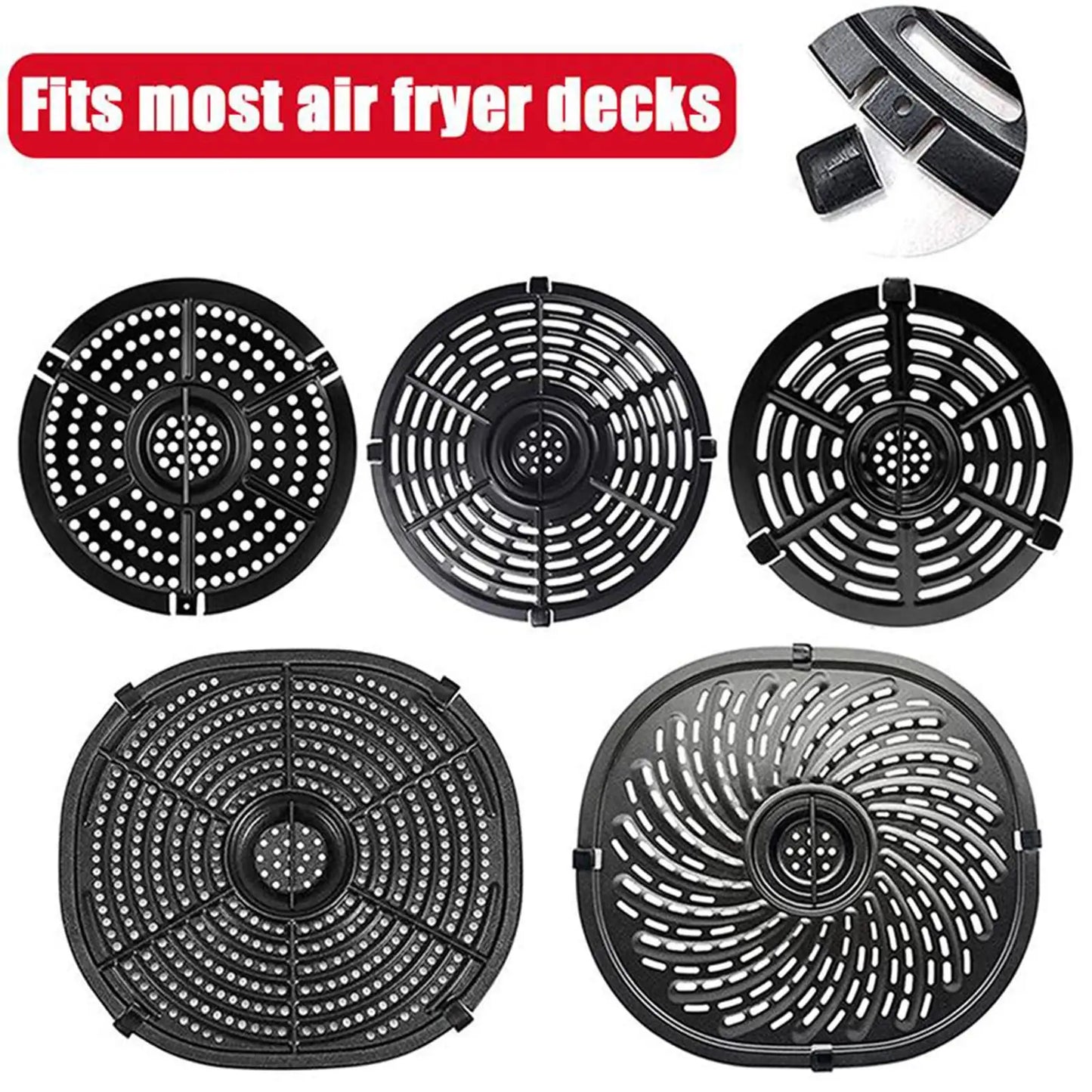 Air Fryer Rubber Bumpers Black Air Fryer Scratch Protection Air Kitchen Tray Fryer Replace Parts Accessories Cover Rubber W1T4