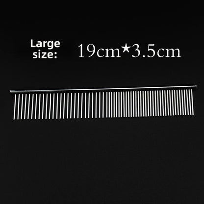 Stainless Steel Pet Grooming Comb Dog Comb Steel Comb Silver Cat Hair Removal Comb Double-sided Comb Pet Supplies Wholesale