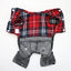 Black Dog Denim Jumpsuit Plaid Shirt Overalls for Dogs, Spring Clothes for Small Dogs Puppy Yorkie Jeans Jacket Pet Apparel