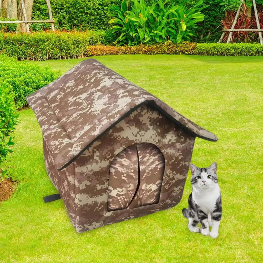 Outdoor Cat House Weatherproof Insulated Feral Cat Shelter Insulated Outside Feral Cat House Shelter With Door Pet House Cold