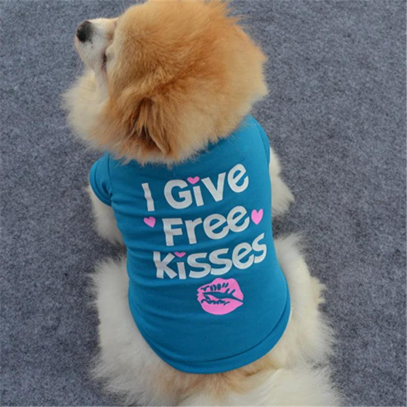 Lovely Puppy Dog Cat Vest Tshirt Spring Summer Pet Clothes for Small Dogs Pomeranian Bichon Shirts mascotas Clothing Apparels