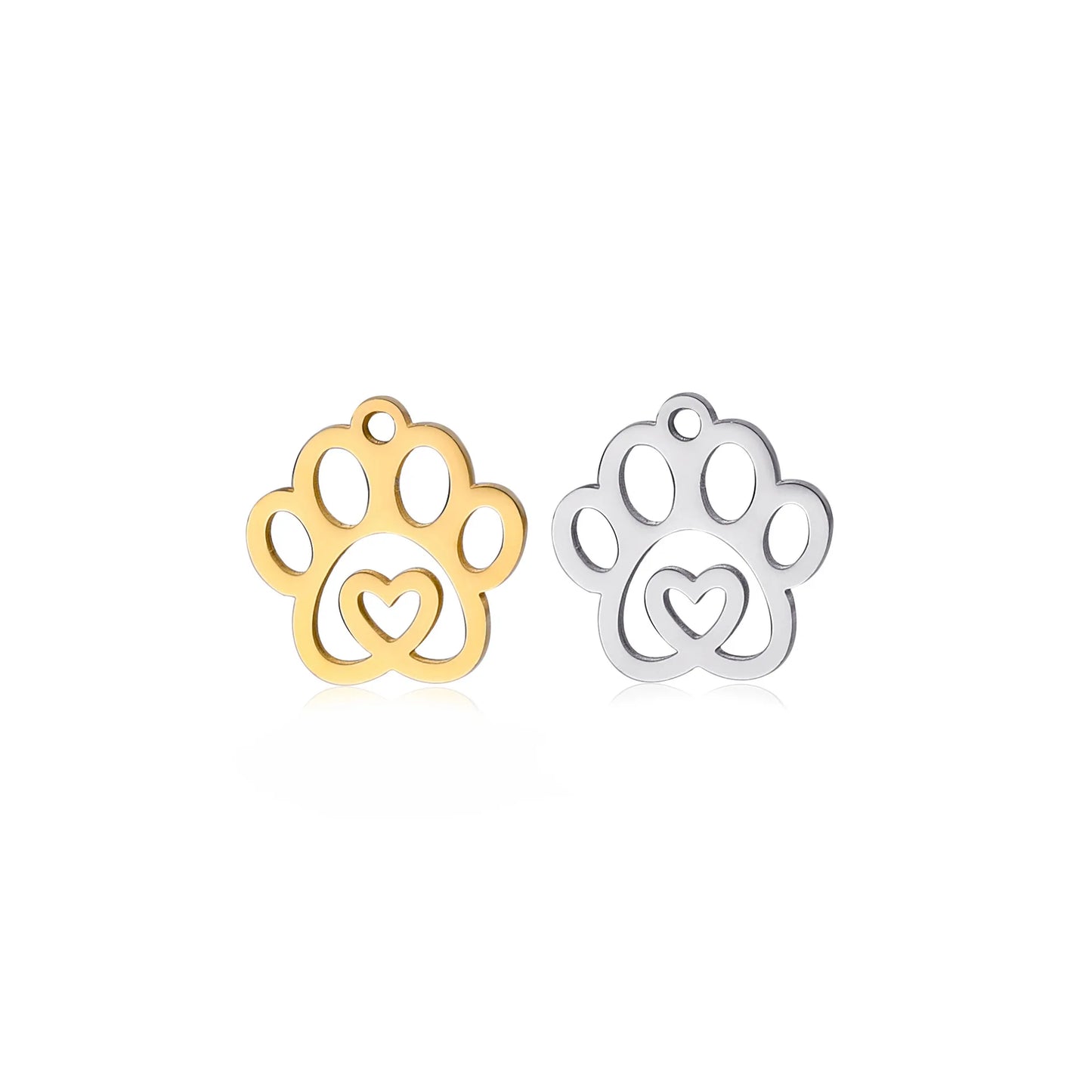 5Pcs/Lot Stainless Steel Cat Dog Claw Charms Cute Animal Claw Love Pendant For DIY Bracelet Necklaces Jewelry Making Accessories