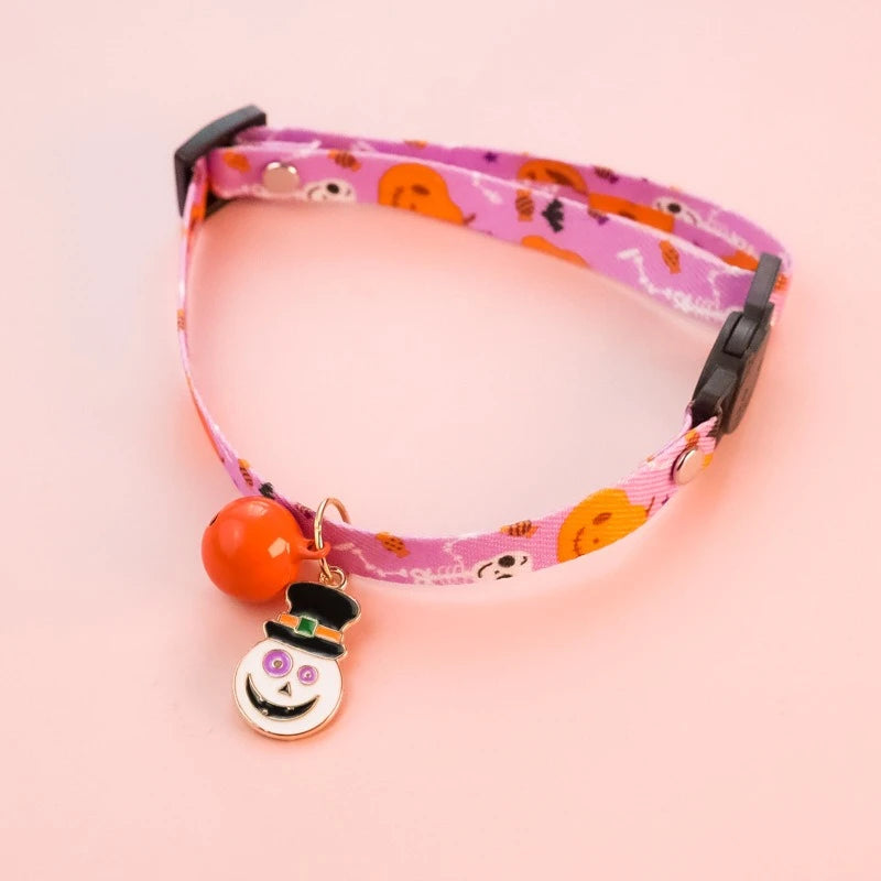 Lightweight Halloween Dog Collars Durable Skull Bat Pendant Cosplay Neck Accessories for Cats Personalized Decorate Pet Necklace