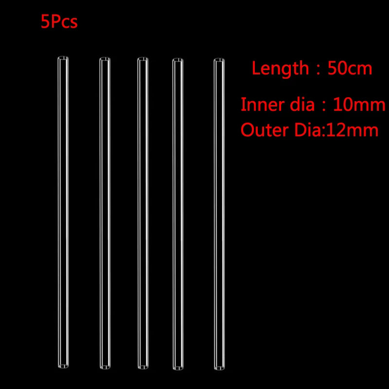 High Transperant Aquarium Water Pipe PETG Acrylic Hard Tube Transparent Rigid Tubing OD 6mm 8mm 10mm 12mm 50CM Clear 5Pcs/lot