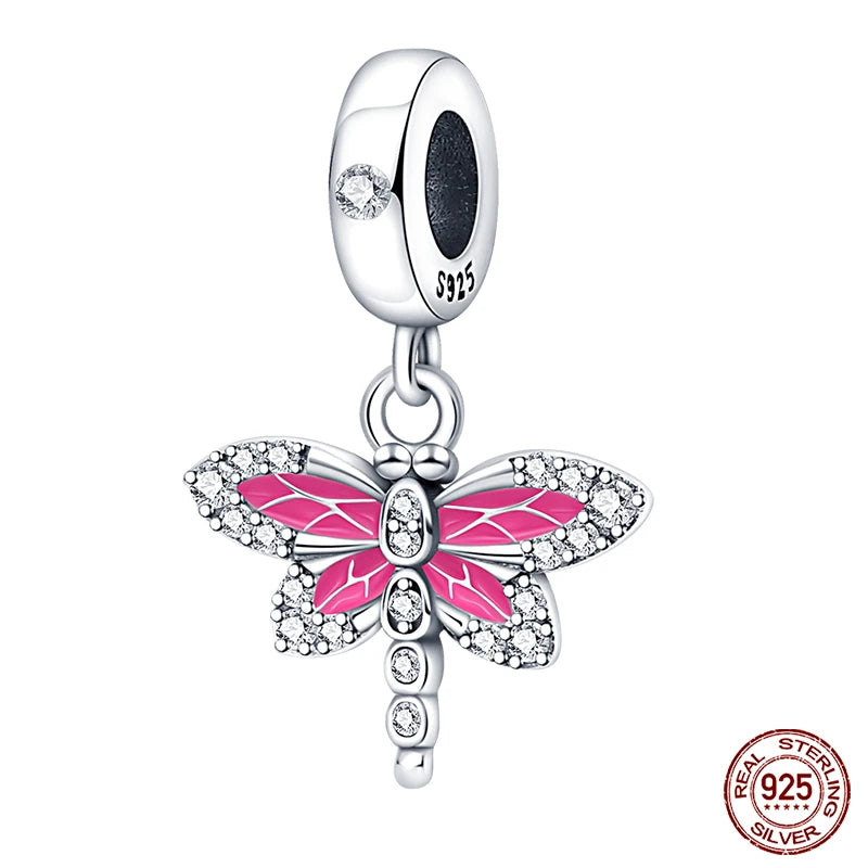 Fit Pandora 925 Original Bracelet 925 Silver Plate Flower Bird Series Charms Beads For Women Fashion DIY Jewelry Gifts Making