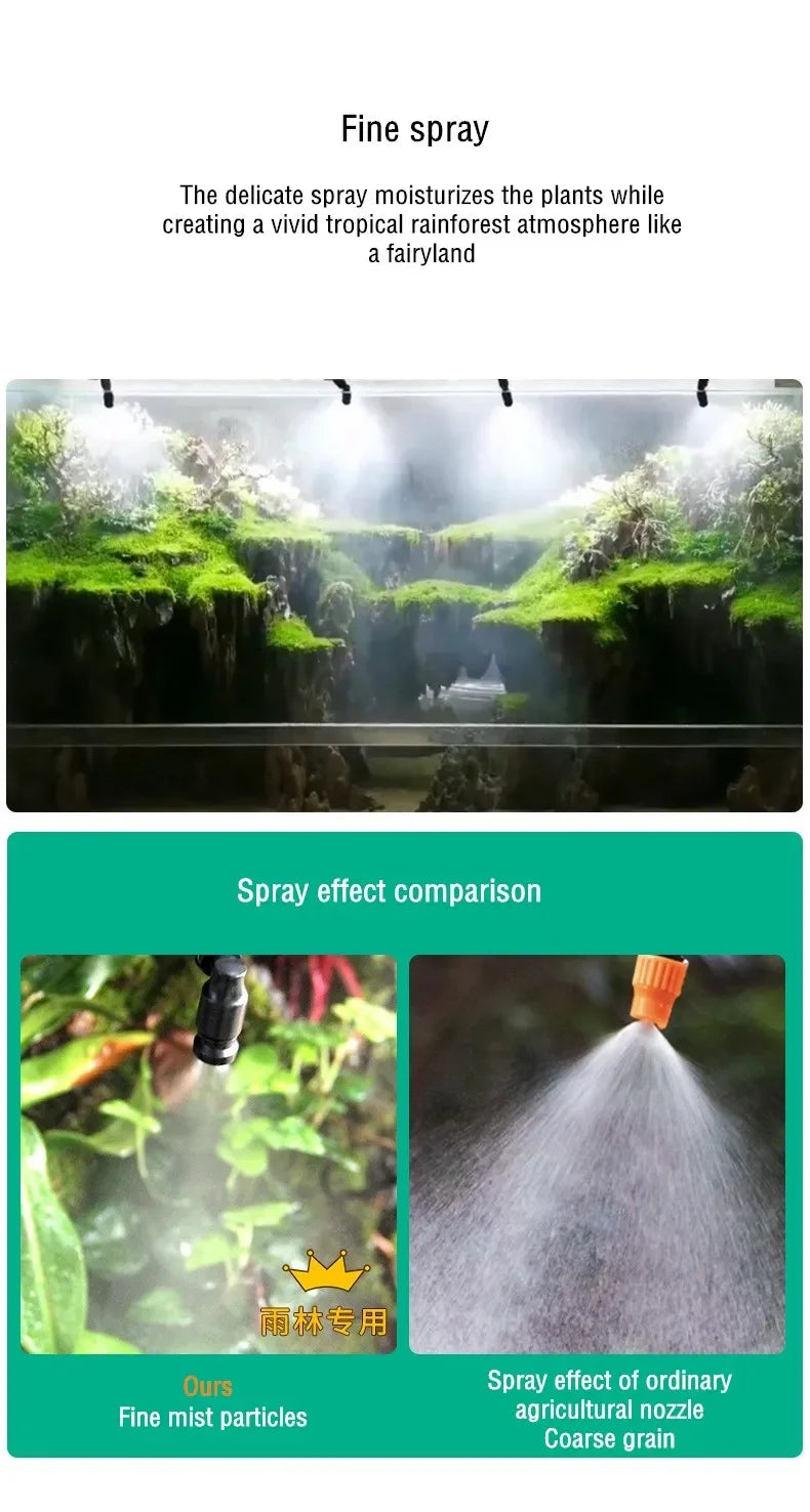 Intelligent Reptile Spray System Mist Rainforest Tank Spray System Kit Sprinkler Control Terrariums Humidifier Electronic Timer