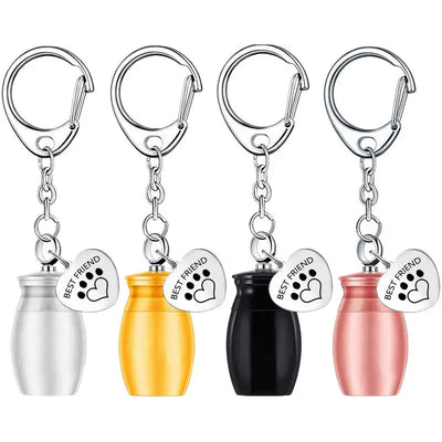 Pets Urn Keychain Paw Print Keyring Cremation Ashes Pendant Cat Cremation Jewelry Pendant Dog Paw Print Keepsake for Cats Dogs