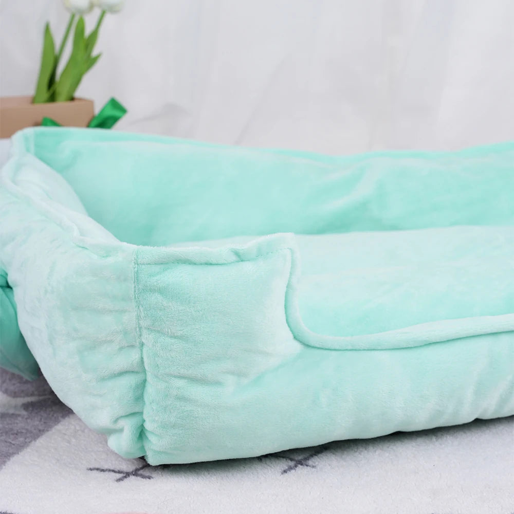 Dog Beds for Small Dogs Bow Tie Basket Plush Blanket Bed Cats Large Bedding Cushions Pet Supplies Breeds Sofa Pets Accessories
