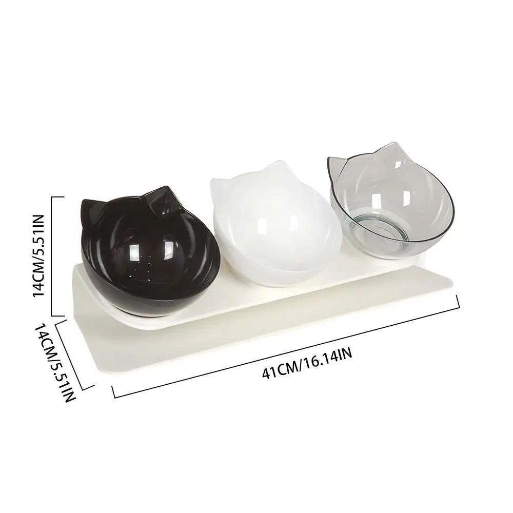 Dog Bowls Elevated Anti-Vomit Tilted Water And Food Feeder With 3 Dishes Pet Feeding Accessories For Cat And Dog Bowls For Dry