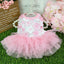 2023Summer Hotsell Sweet Princess Dog Dress Puppy Skirt Cat Clothes Peach Flower Mesh Pet Clothes Chihuahua York Wedding Dresses