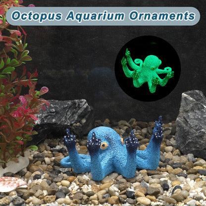 UXCELL Stylish Fish Tank Resin Decor Aquarium Ornament Funny Octopus Landscaping Statue for Aquarium Fish Tank Decorations