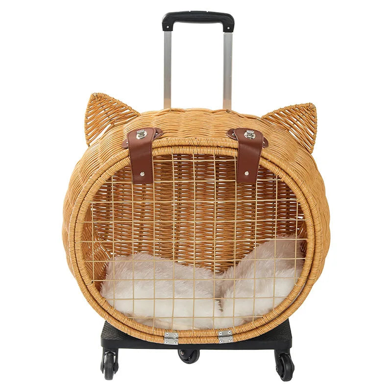 Pet Rolling Carrier, Dog Backpack with Wheels,Cats,Puppies Travel Bag with Wheels,Dog Trolley