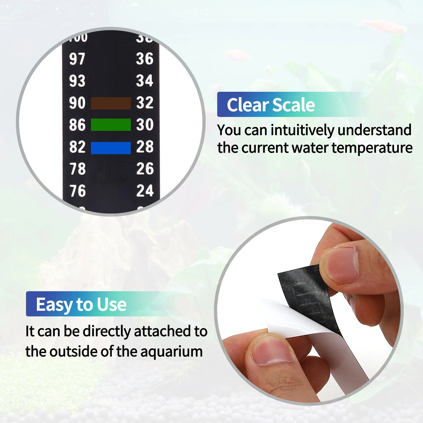 UXCELL Aquarium Thermometer Strips Fish Tank Thermometer Sticker 16-50 °C 18-34 °C Fish Tank Adhesive Sticky Temperature Tools