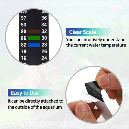 UXCELL Aquarium Thermometer Strips Fish Tank Thermometer Sticker 16-50 °C 18-34 °C Fish Tank Adhesive Sticky Temperature Tools