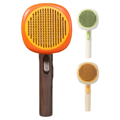Cat Deshedding Brush Cat Brush For Shedding Curved Comb Teeth Brush With Release Button Portable Pet Massage Brushes For Massage