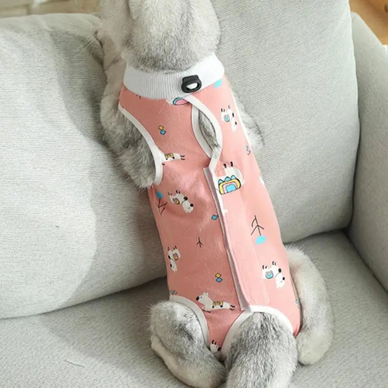 Cat Recovery Onesie Breathable Spay Abdominal Kitten Recovery Shirt Collar Alternative Kitten Onesie Clothes Kitten Shirt Coats