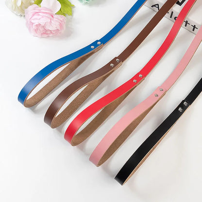 Adjustable Dog Collars Genuine Leather Pet Dog Collar Leash Lead For Small Medium Large Dogs Bulldog Pugs Beagle Dogs Supplies