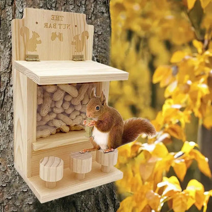 Squirrel Feeders for Outside Wooden Small Pet Window Feeder Nut Bar Feeders Multipurpose Chipmunk Feeder Squirrel Snacker