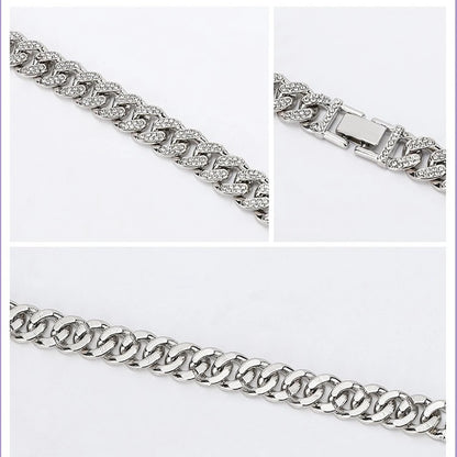 Luxury Design Cuban Chain Dog Collar with Quick Buckle for Small Medium Large Dogs Cats 15MM Gold Chain Pet Necklace Jewelry