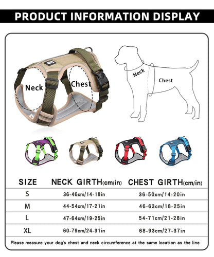 Medium Large Dog Harnesses Collar Labrador Army Reflective Adjustable Harness Oxford Cloth Pet Vest Training Hound Walk the Dog