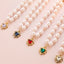 Pearl Chain Accessories for Cats Zircon Heart Pet Products Small Medium Puppy Neck Wear Wedding Birthday Gift Pet Dog Collar