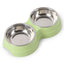 Pet Stainless Steel Bowls Double Puppy Dog Food and Water Bowls Set Cat Bowls Pet Feeder Dishes Dual Bowls for Small Dogs Cats