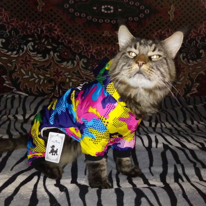 Pet Dog Clothes Winter Warm Dog Windproof Coat Thicken Pet Clothing For Dogs Cats Costume Jumpsuit Hoodies Jacket Pet Supplies