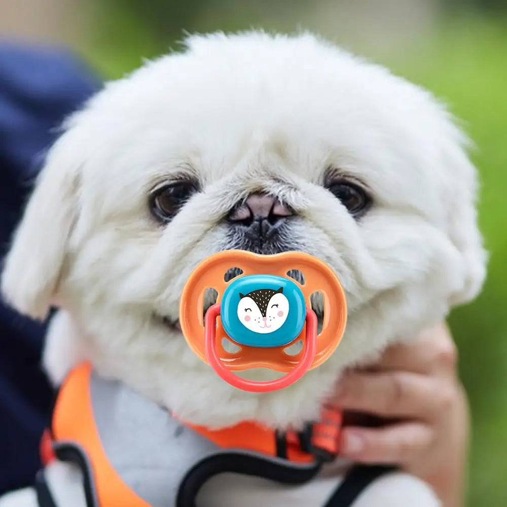 Pet Dog Silicone Pacifier Cat Dog Pacifier Chew Toy Cartoon Pet Puppy Molar Teeth Cleaning Cat Dog Chew Toy Food Grade Puppy