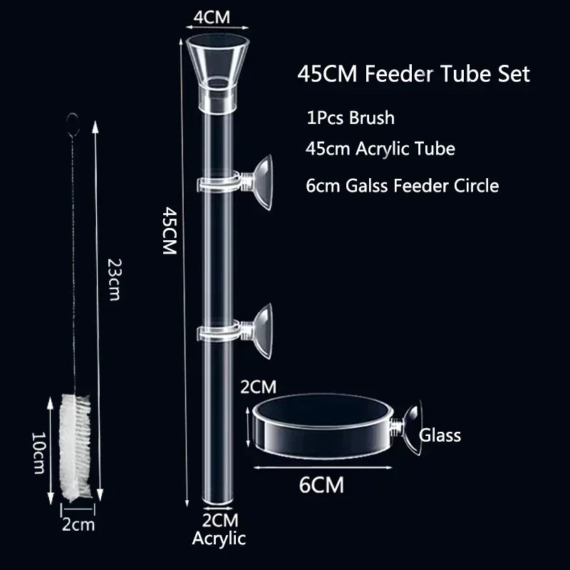 Acrylic Aquarium Feeder Tube Dish Transparent Fish Tank Shrimp Snail Shrimp Food Feeder Bowl Aquarium Feeding Set Accessories