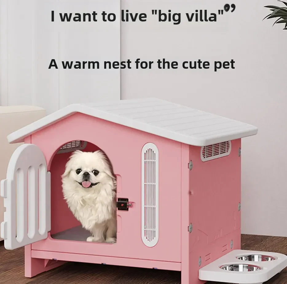 Dog Kennel Indoor and Outdoor Ventilation and Breathable Easy To Install Easy To Clean Thickened Not Deformed Luxury Pet Villa
