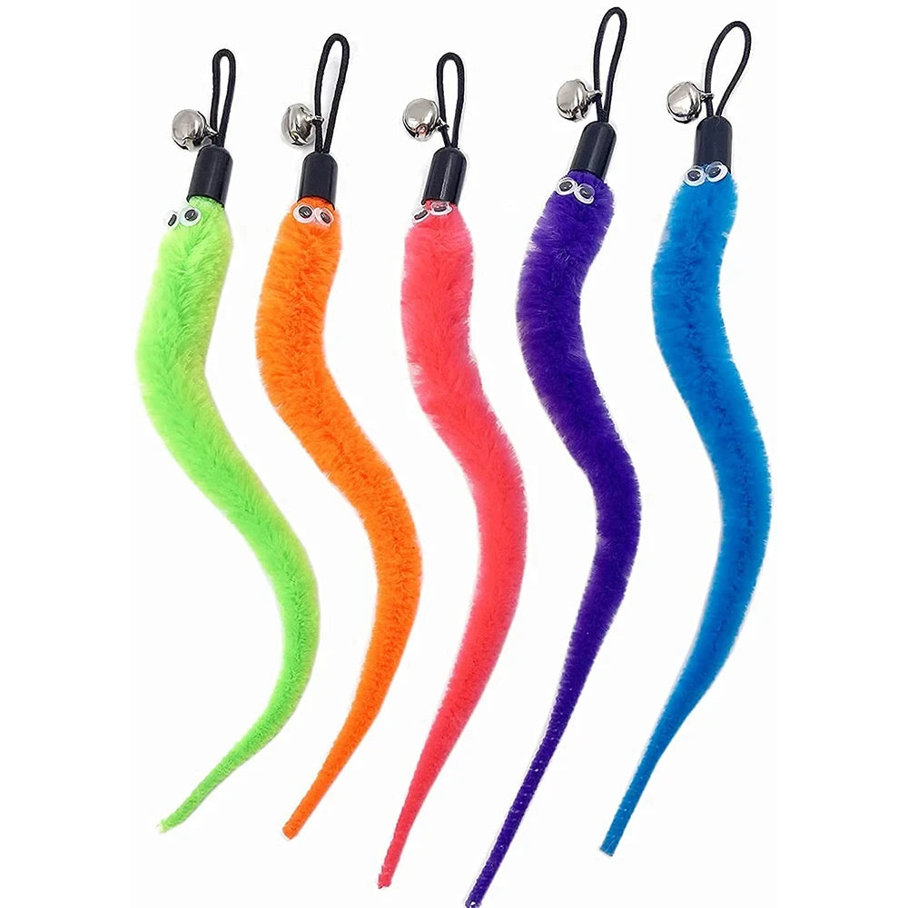 Hot Cat Toys Wand Refills Interactive Cat Toy Replacement Worm Cat Worms Refill Attachments Cat Toy Worms Refills for Cat Wand