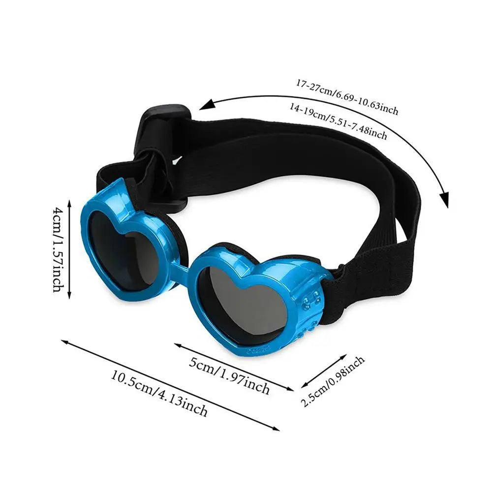 Heart-shaped Dog Sunglasses UV Protection Sun Glasses With Adjustable Strap Anti-Fog Goggles  Puppy Outdoor Eyes Protections