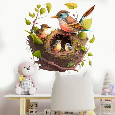 1pc Branch Bird Wall Stickers - Home Decor for Bedroom Living Room and Kindergarten