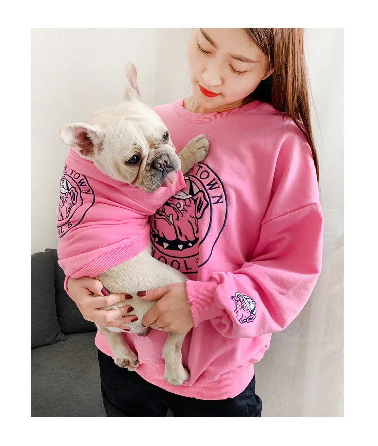 Dog Costume  Pet Clothes Crew Neck Korean Version Spring and Autumn Parent-child Wear Pure Cotton Four Colors Seven Sizes