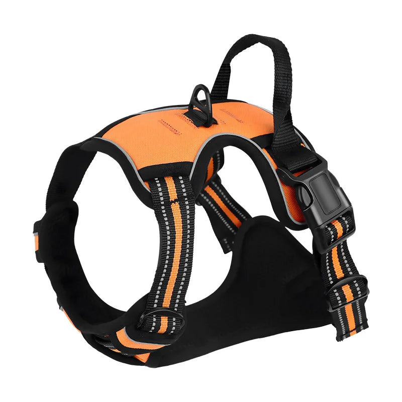Pet Dog Harness for Medium Large Dogs, Adjustable Reflective No-Choke Padded Pet Vest Harness with  Front Clip Control Handle