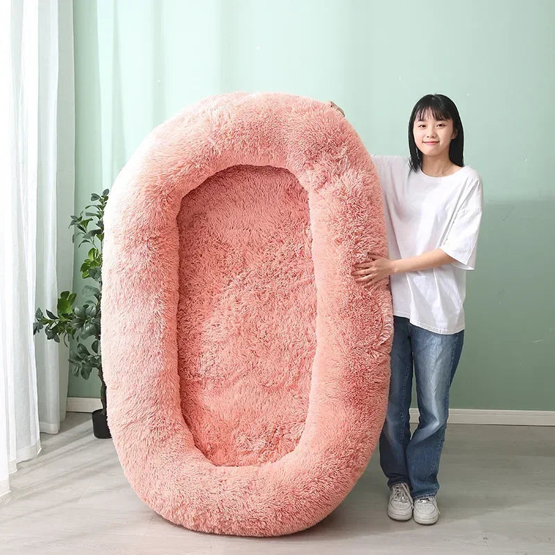 Large Kennel Pet Pad Human Dog Bed Winter Warm Pet Supplies Removable and Washable Sofa Lazy Can Sleep and Lie Down