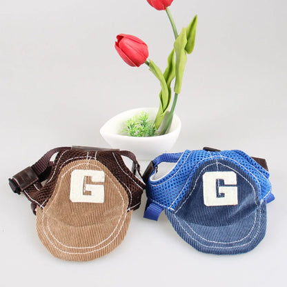 Sport Dog Baseball Cap Outdoor Pet Sunbonnet Hats Puppy Cap with Adjustable Ears Hole for Dogs Outdoor Summer Dogs Accessories
