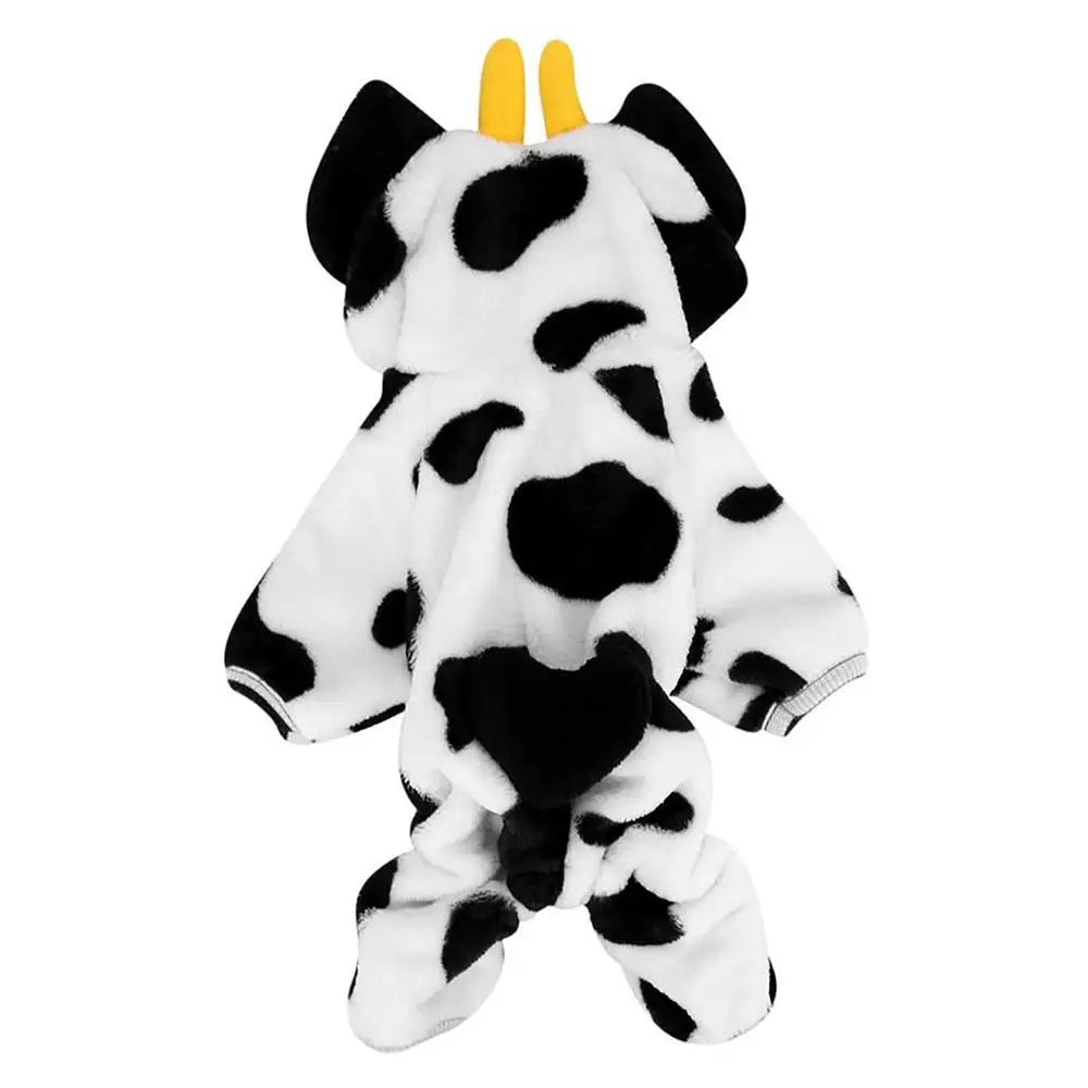 Cow Dog Costume Cow Style Hoodie Halloween Dog Costumes Pet Winter Comfortable Jumpsuits Puppy Cosplay Accessories For Small