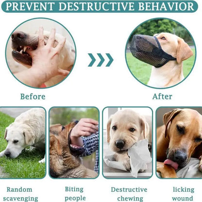 Dog Mouth Cover No Bite Muzzle For Dogs Mesh Design For Breathability And Comfort Adjustable Muzzles For Large Breed Dogs More