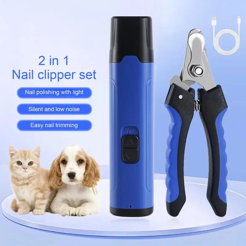 Rechargeable Dog Nail Grinder Safe Dog Claw Care Ergonomic Pet Nail Cutter Low Noise Nail Clipper for Pet Dog Puppy Cat Kitten