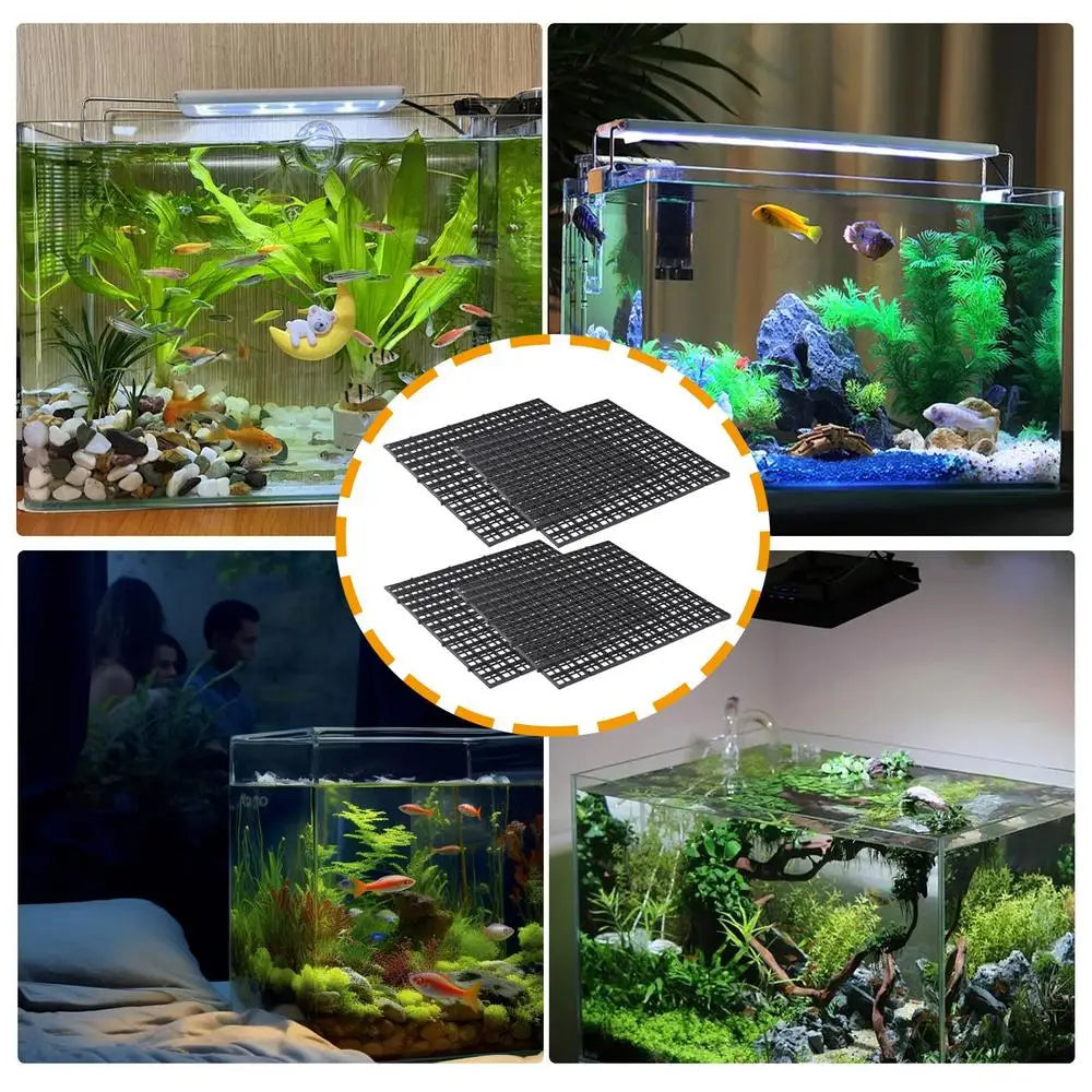Fish Tank Lid 4pcs Multifunctional Aquarium Cover Lid Turtle Basking Area Aquarium Filter Plate Anti-Jumping Terrarium Lid