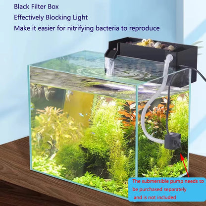 4 in 1 Fish Tank External Filter Box Acrylic Filter Dry and Wet Separation Small Silent External Suspend Aquarium Drip Overflow