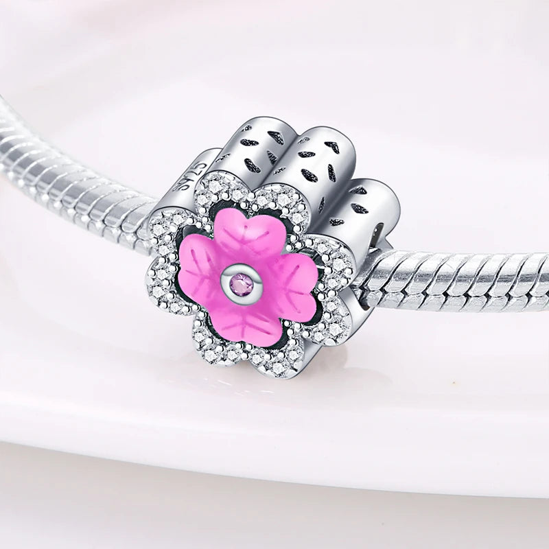 Fit Pandora 925 Original Bracelet 925 Silver Plate Flower Bird Series Charms Beads For Women Fashion DIY Jewelry Gifts Making