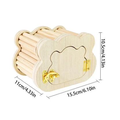Wooden Hamster Hideout Cute Cloud-Shaped Tiny Wooden House Small Animals Habitat Hut Pets Pets WoodlandHouse Habitats Decor